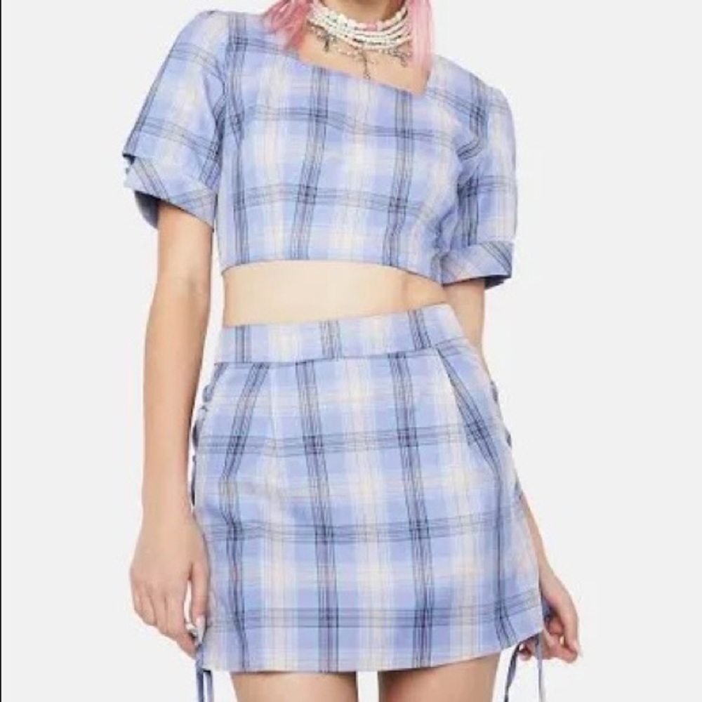 NWT Love & Harmony Purple Plain Matching Skirt Set